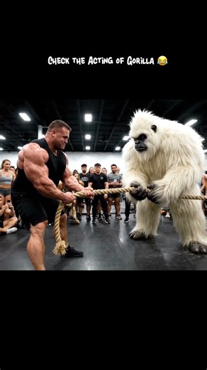 Epic Tug of War: Bodybuilder Takes on a Gorilla #shorts #bodybuilder