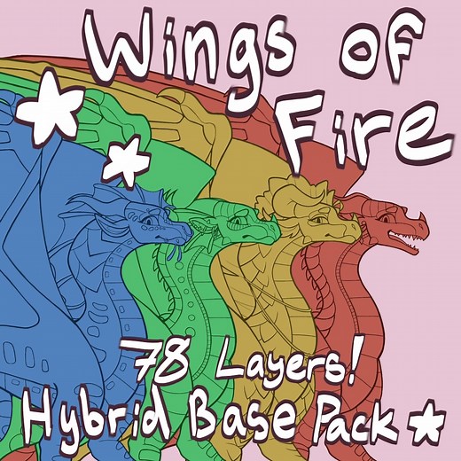 Wings of Fire Dragon Coloring Base Pack // Wof Hybrid Customization Base - Etsy