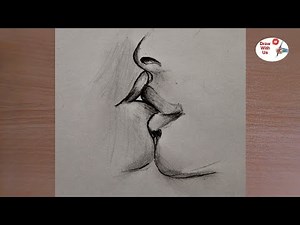 How to draw a nice kiss with pencil for beginners | easy drawing for beginners