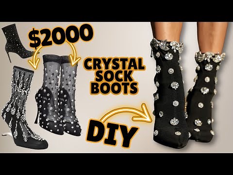 Crystal Embellished Sock Boots HACK!! | DIY w/ Orly Shani
