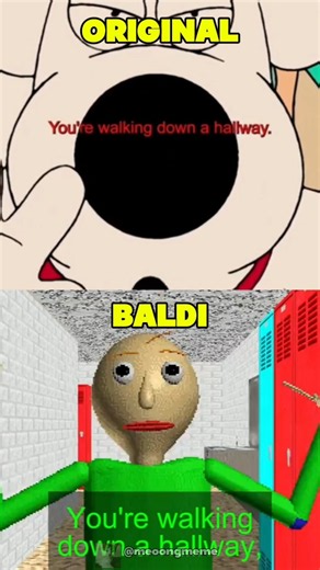 Brian You're Walking Down A Hallway Song Original vs Baldi