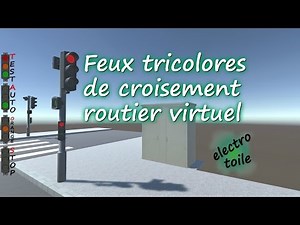 Feux tricolores de croisement routier virtuel