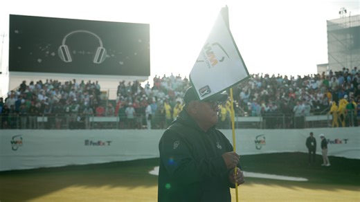 Epic hole cutting at the 16th hole at WM Phoenix Open
