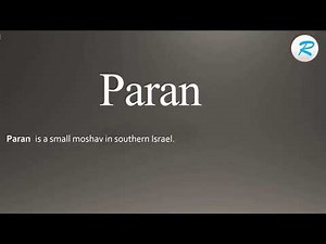 How to pronounce Paran