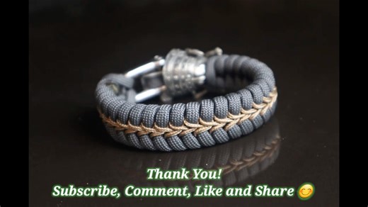 HOW TO MAKE FISHTAIL KNOT WITH CENTER STITCHED PARACORD BRACELET, SAMURAI BEAD A