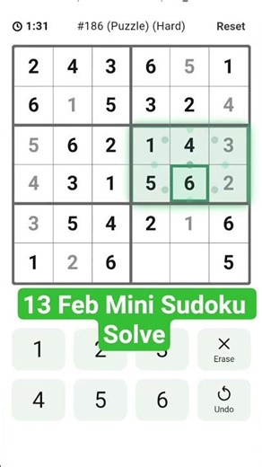 Linkedin 13 Feb Mini Sudoku solve #game #game #puzzle #gaming #puzzlegame #gameplay #linkedin #brain