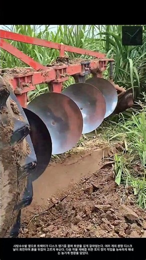 디스크 쟁기 작동 원리, 밭갈이 과정 소개 #worker #process #agriculturalmachinery #soilpreparation #howto