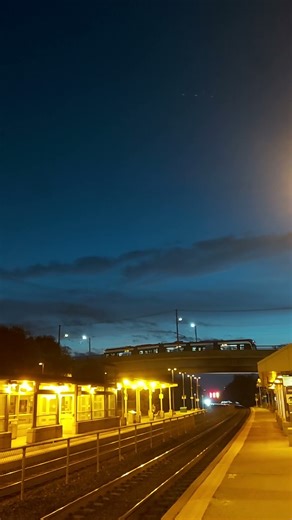 A Streetcar on Main St. in Toronto, Seen from Danforth GO Station