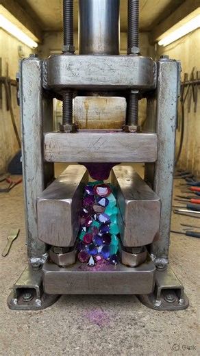 CRYSTAL JEMS ON HYDRAULIC PRESS