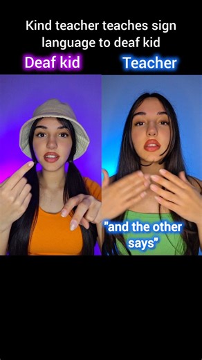 Pov : Kind teacher teaches sign language to deaf kid #shorts #fyp #viral