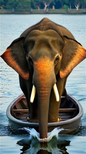 Little Boat Captain Elephant Adventure in the Middle of the Lake#elephant #shorts