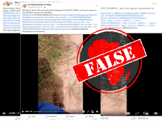 No, horrific viral video circulating does not show bandits killing people kidnapped in Sokoto, Nigeria, but terror attack in Burkina Faso