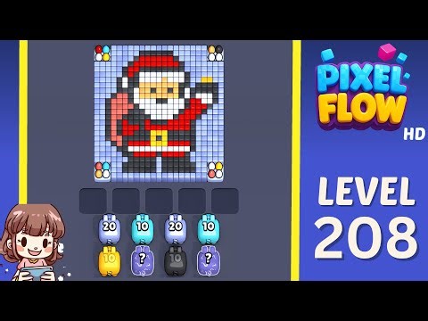 Pixel Flow Level 208 Solution Walkthrough