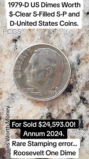 One Dime 1979-D For Sold $24,593.00! annum 2024 I Sell. #rare #valuable #silver #coin #moneda #coinvalues #numismatics #numismatica #coinscollection #monedasdecoleccion #coincollectors #viral #collection #papermoneyus #shorts #share #fry #usa #eeuu #1979 #colecionistas #collectors