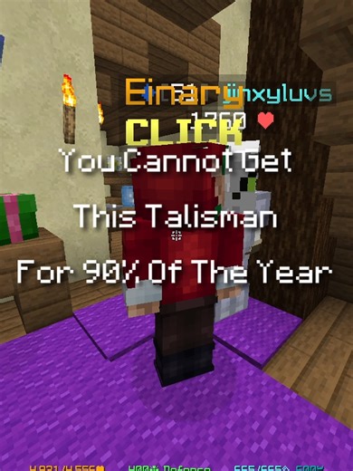 Unobtainable Talisman for 334 Days in Hypixel Skyblock