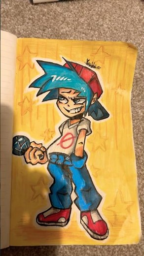 Drawing Boyfriend from FNF:Funkadelix #fnf #art #artist #drawing #trending #fyp #roblox #dandysworld