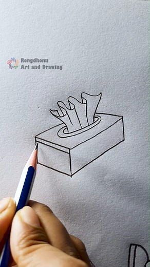 Tissue box drawing #DRAWING #ART #SHORTS | Rongdhonu Art and Drawing
