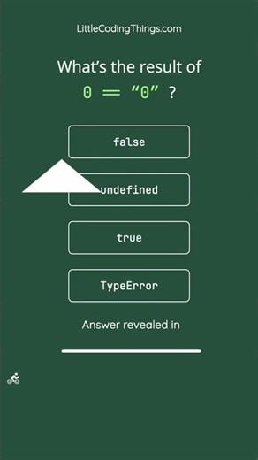 JavaScript Quiz: What’s the result of 0 == '0'? | LittleCodingThings