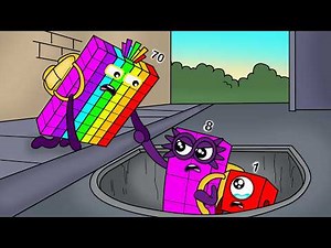 Numberblocks 70 Pulls NB 8 and NB1 Out of the Drain Hole - Numberblocks Fanmade Coloring Story