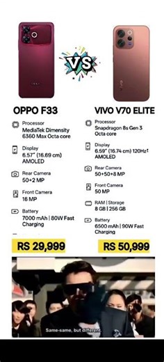 OPPO F33 VS VIVO V70 ELITE !! #shorts #viral #trending #youtubeshorts #shortvideo #funny #love #yt