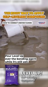 BUILDRITE LEVEL UP! is a ready-to-mix, self-leveling compound used for leveling out rough and uneven floor surfaces prior to the application of floor finishes, such as tiles, carpet, linoleum, rubber, epoxy coatings, and other sheet floors. It produces a smooth, free-flowing, and self-leveling material that cures to 3,600psi concrete after 28 days with a minimum thickness of 1mm to 10mm in one application. #unevenfloor #selflevelingcompound #Dusting #Floorsealers #Densidyers #Floordensifyer #Har