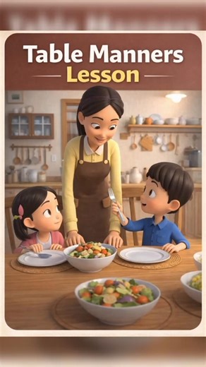 Table manners lesson✨#kidslearning #moralstory #shorts #englishstory