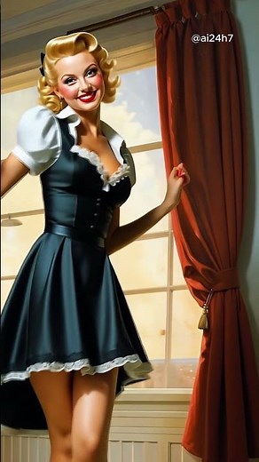 💋🎸 1950's Pin-Up Magic: Vintage Maid Rock 'n' Roll AI-Generated Dance Explosion