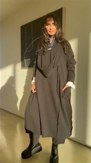 Sola Smart Tech Cowl Cocoon Dress Black