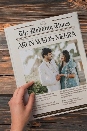 Tamil Hindu Wedding Program | Newspaper Style Canva Template - Etsy