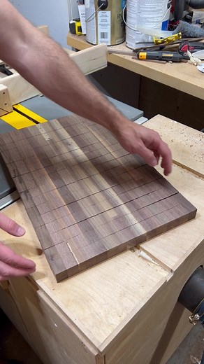 29K views · 214 reactions | What do you guys thing of this cutting board pattern? I have a bunch of sapwood walnut and could make more of these. Think they would sell? #woodwork #woodworking #woodworker #cuttingboard #kitchen #workshop #woodshop #cooking | RLLWoodworks and DIY | Facebook