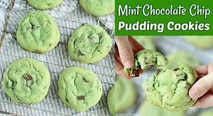 Mint Chocolate Chip Pudding Cookies