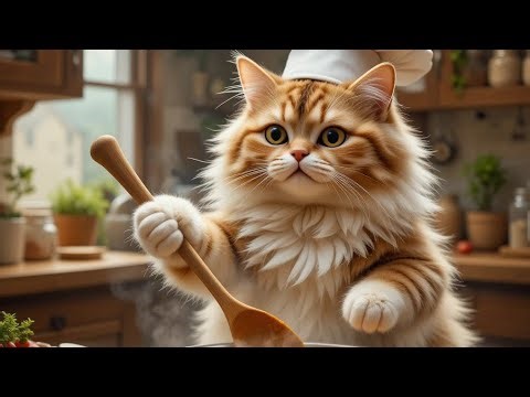 Few Minutes of Adorable Fluffy Cat Fun | Relaxing & Entertaining Cat Video | Cute ai Videos