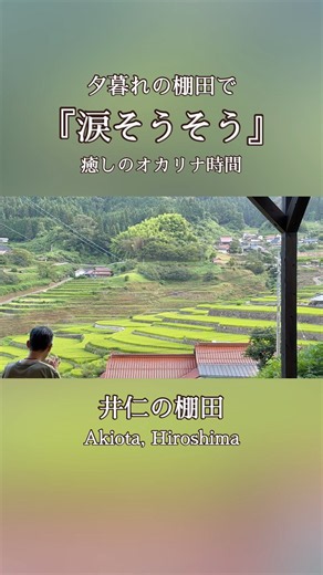 『涙そうそう』夏の夕暮れの棚田から 癒しのオカリナ時間 Healing Ocarina in Japanese Rice Terraces Nature Sound No Mic.