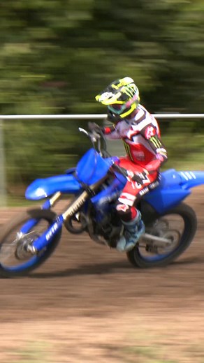 @jagogeerts93 enjoys himself aboard the new Yamaha 125 model 2026 at press launch at @mc_flevoland | Monster Energy Yamaha Factory MXGP