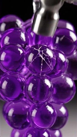 💜 Crystal Grapes Smash ASMR | Hammer vs Glass Fruit in Slow Motion
