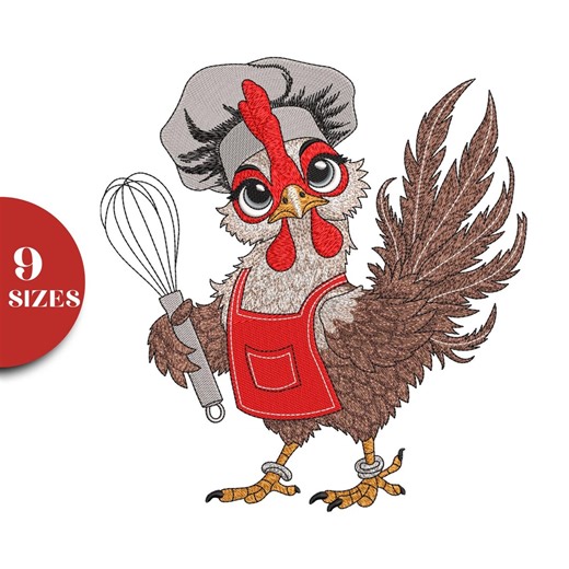 Chef Chicken Embroidery Design – Farm Kitchen Decor (instant Download) - Etsy Canada
