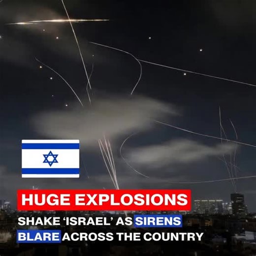 Huge explosions shake ‘Israel’ as sirens blare across the country. #IsraelUnderAttack #MiddleEastConflict #BreakingNews #ExplosionsInIsrael #EmergencyAlerts