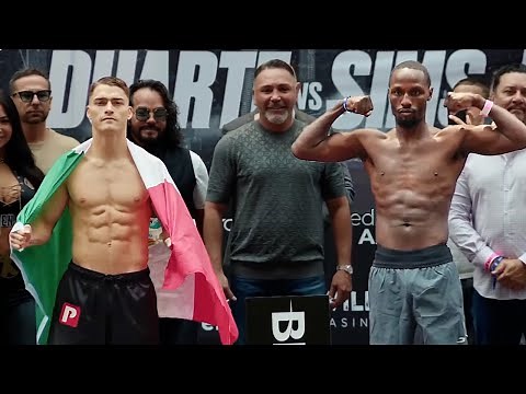 Oscar Duarte vs Kenneth Sims Jr | Prograis vs Diaz - FULL Weigh in & Face Off Video