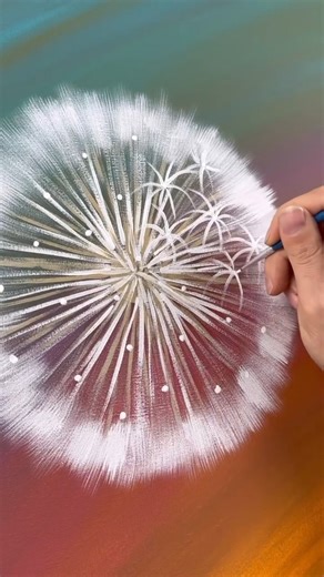 Dandelion painting tutorial 🎨 #springvibes #diyideas #acrylicpainting #beginner | Emily Seilhamer Art