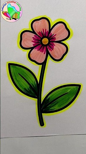 Simple Flower Coloring Step by Step 🎨 | Relaxing Marker Coloring #flowercoloring