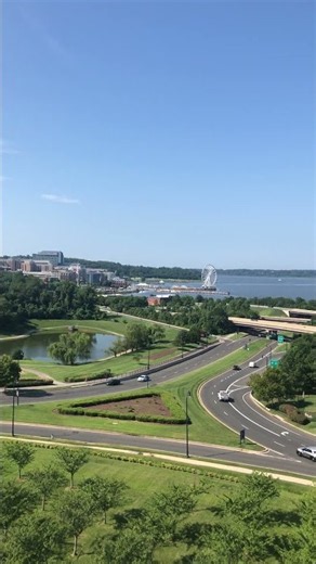 View of National Harbor from MGM Casino Resort Courtyard in Maryland
