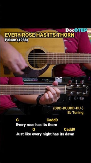 Every Rose Has Its Thorn - Poison (1988) Easy Guitar Chords Tutorial with Lyrics Part 2 SHORTS REELS