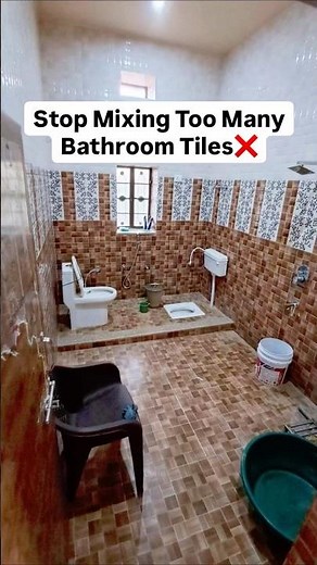 Too many tile patterns can make bathrooms feel visually busy. #bathroom #bathroomdesign