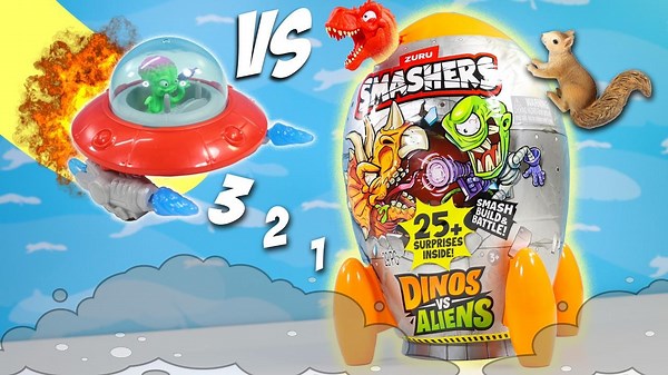 Smashers Dinos Vs Aliens Smash Build & Battle Ufo Against T Rex! Review