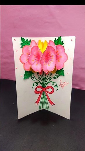 Pop-up card tutorial 💐/ DIY 3D Flower pop-up card #cards #papercrafts #diycraft @tinkerartist