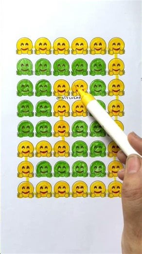 Happy Smiley Emoji line matching #art #drawing #trending #ytshorts
