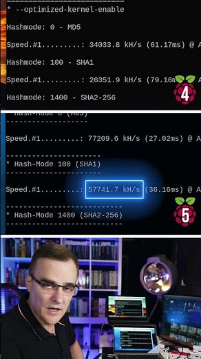 Raspberry Pi 5 vs Pi 4 password cracking performance tests #shorts #raspberrypi5 #raspberrypi