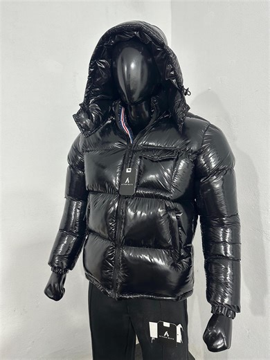 Black Shiny Puffer Jacket | Hooded Winter Streetwear Coat - Etsy