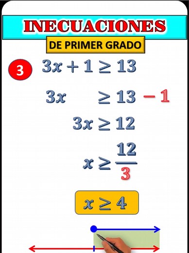 Inecuaciones de primer grado resueltas - Ejercicios 3 y 4