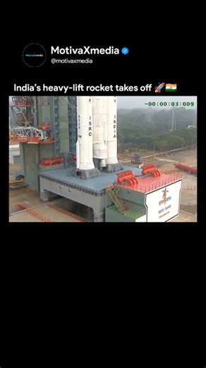 MotivaXmedia on Instagram: "This is the liftoff of LVM3-M6, India’s most powerful launch vehicle, carrying the BlueBird Block-2 satellite from SDSC SHAR. Designed for heavy payloads and complex missions, the LVM3 combines solid boosters, liquid stages, and a cryogenic upper stage to place satellites precisely into orbit. Years of engineering, testing, and coordination come together in just a few minutes of flight. Moments like this highlight the precision and power behind modern space launch sys